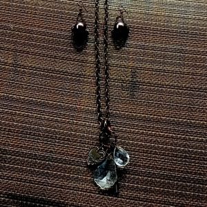 Bronze woman's necklace and earrings.
